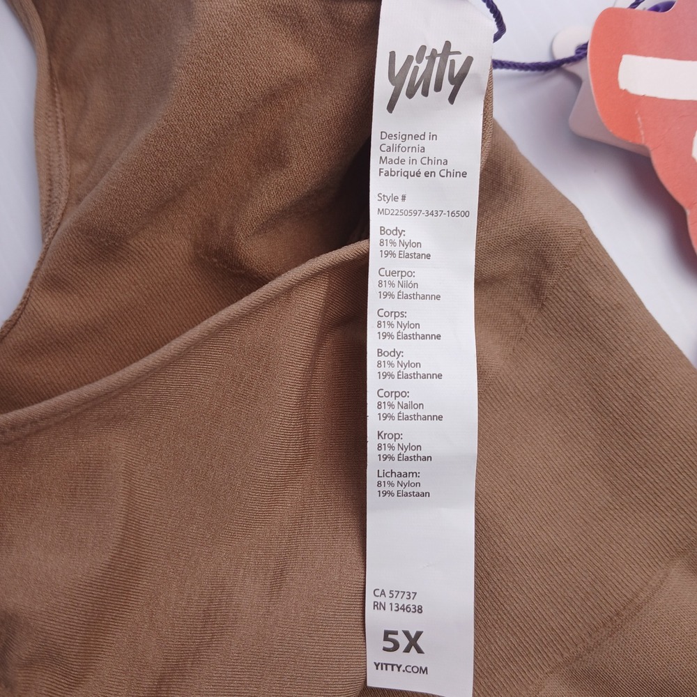 Yitty Nearly Naked Shaping Midi Bra 5X Taupe Ruched Seamless MD2250597 NEW - Picture 4 of 7